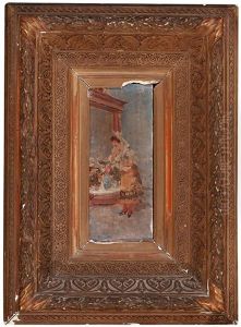 Joven Vestida De Maja Frente Al Espejo