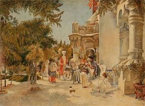 National Festival With Carnival Near A House by Francisco Miralles Galup