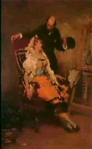 The Artist And His Model by Francisco Miralles Galup