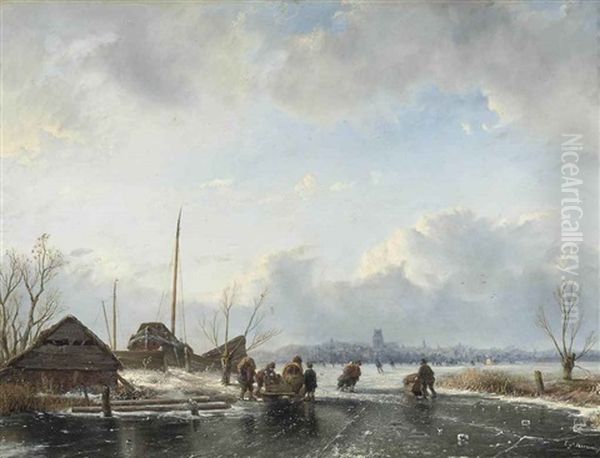 Skating On The Ice Near Dordrecht - view 1