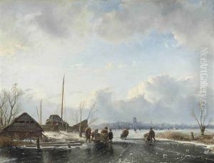Skating On The Ice Near Dordrecht