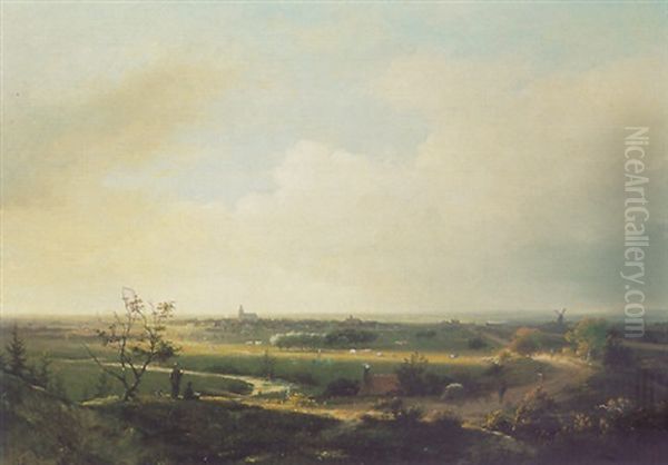 A Painter On A Hill Overlooking The Zilkweg To Noordwijkerhout - view 1