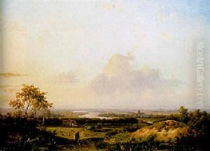 A Panoramic View In The Dunes With Haarlem(?) Beyond