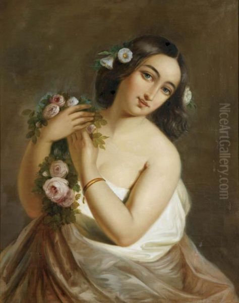 Young Maiden With Roses - view 1