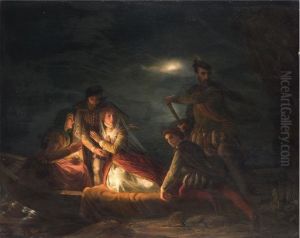 Die Flucht Maria Stuarts Von Lochleven Uber Den See by Clemens Bewer