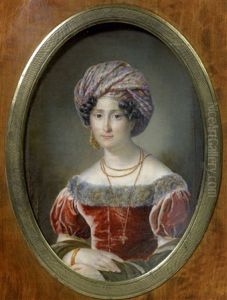 Une Jeune Femme En Robe De Velours Carmin Borde De Fourrure