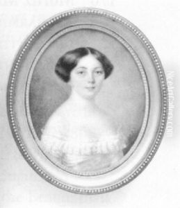A Young Lady, In White Dress With Frilled Neckline A Young Lady, In White Dress With Frilled Neckline