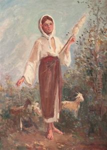 Peasent Girl by Grigore Mircescu