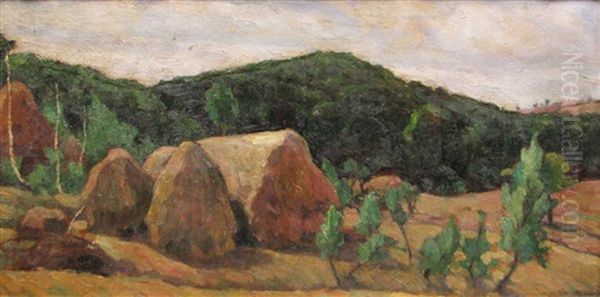 Landscape With Hay Stacks - view 1