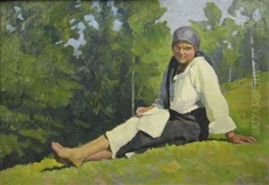 Peasant Woman Resting by Grigore Mircescu