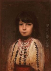 Portrait Of A Little Girl by George Demetrescu Mirea
