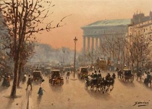 Vue Du Boulevard De La Madeleine, Paris by Gaspar Miro Lleo