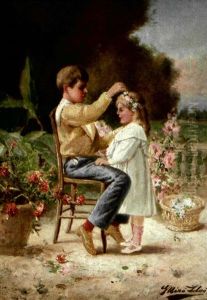 Enfants A La Chevelure Fleurie Enfants A La Chevelure Fleurie
