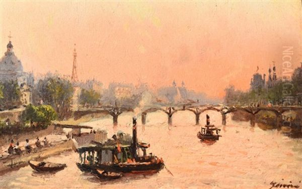 Paris, La Seine Le Soir - view 1