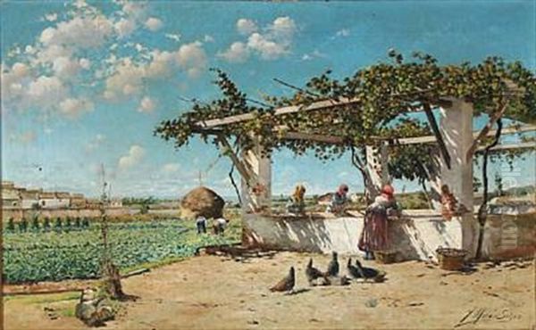 Washerwomen. Landscape From The Artist's Native Town Of Sitges In Spain - view 1