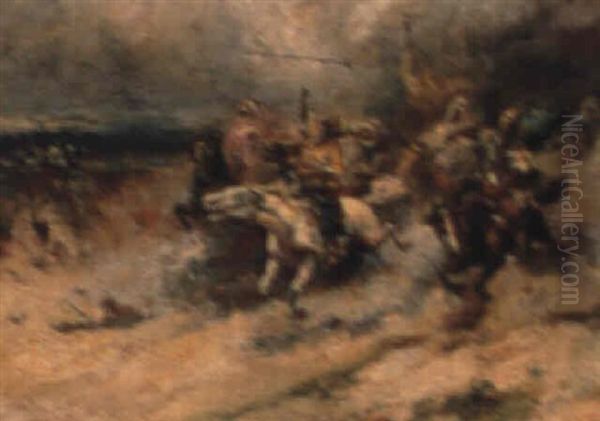 Arab Horsemen Charging - view 1