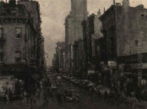 A New York Street Scene by Joaquin Miro