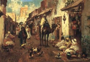 An Arab Street Scene by Joaquin Miro