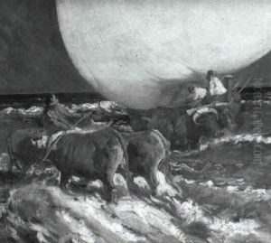 Bueyes Sacando La Barca De Agua by Joaquin Miro