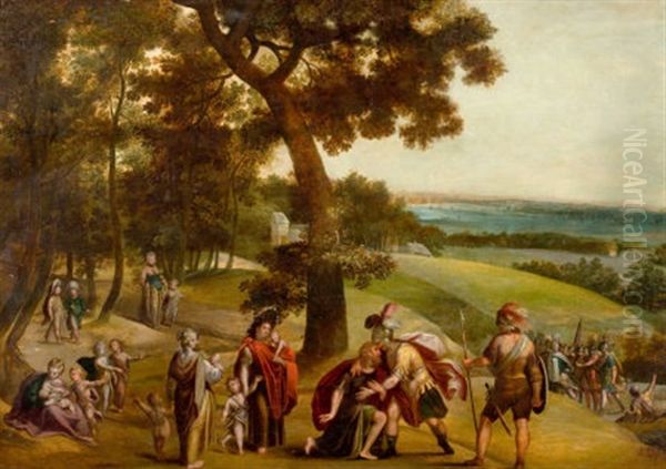 The Reconciliation Of Jacob And Esau In And Extensive Wooded Landscape - view 1