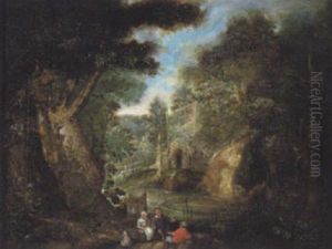 Waldlandschaft Mit Rastenden by Anton Mirou