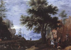 Paysage Avec Abraham Et Les Trois Anges by Anton Mirou