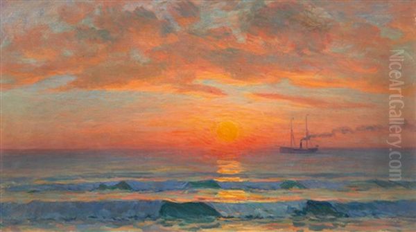 Steamship In Dusk - view 1