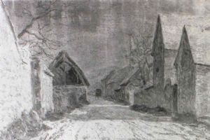 Carriole Dans Le Village by Georges Mita