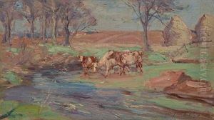 Spring Time Gogar Burn (+ 2 Others, Studies; 3 Works) by John Campbell Mitchell