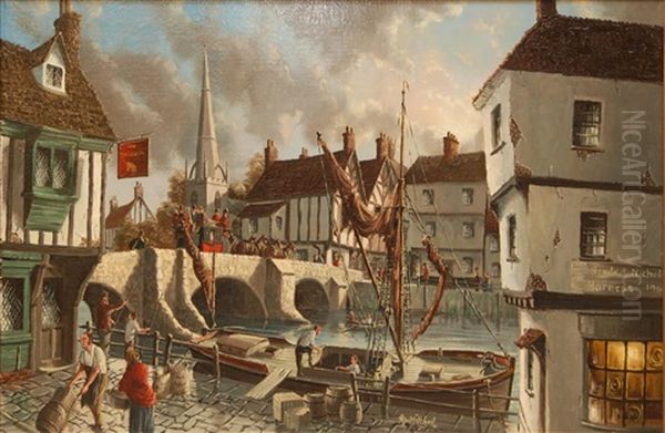 Busy Harbor Scene - view 1