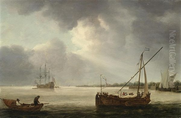 A British Man-of-war And Other Vessels - view 1