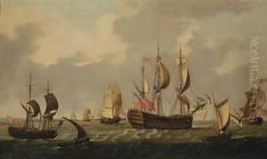 A Squadron Of The Red Gathering At Spithead by Thomas Mitchell