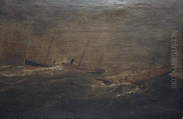 Vessels In A Severe Gale Off Maryport (sketch) - view 1