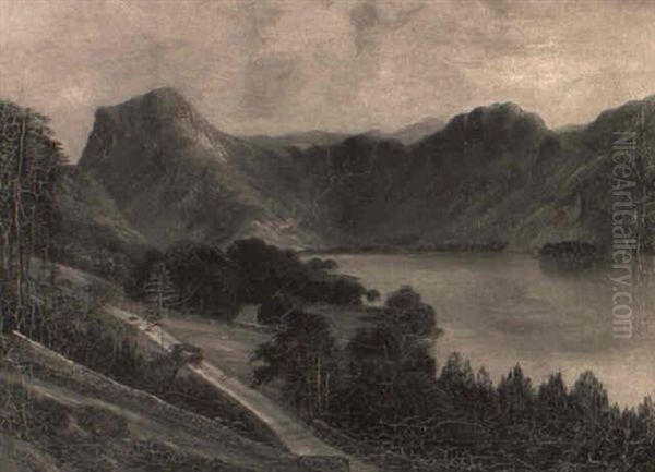 Evening: A Glimpse Of Buttermere Lake, Cumberland - view 1