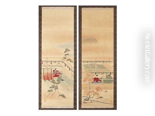 Genre Art Scrolls (pair) - view 1