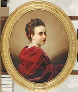 Portrait De Madame Alexandre Pascal, Nee Berthe De Lagatinerie by Andre (Count) de Mniszek