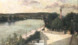 Blick Von Kleinbasel Aus Auf Den Rhein by Fritz Mock