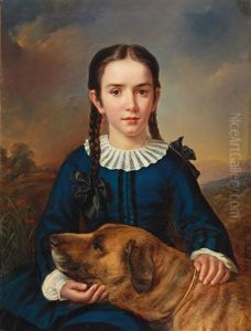 Portrait Of The Baroness Trent-turcati With Dog