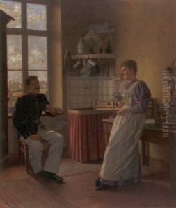 Stelldichein In Der Kuche by Heinrich Modersohn