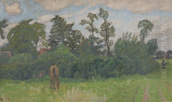 "fischerhuder Landschaft Mit Grasendem Pferd" - view 1