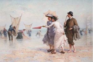 Parisiens A La Peche Aux Crevettes