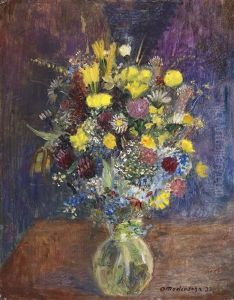 Blumen Vor Blaugetontem Grund Blumen Vor Blaugetontem Grund
