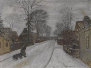 Dorfstrase Im Winter by Otto Modersohn