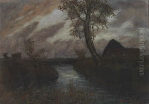 Kanal Am Abend by Otto Modersohn