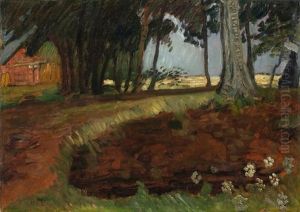 Worpsweder Landschaft Mit Bauernhof by Otto Modersohn