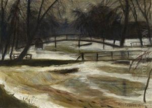 Tauwetter (winter An Der Schleuse) by Otto Modersohn