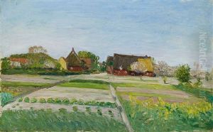 Felder Bei Fischerhude. Verso, Commenced Study: Fischerhuder Hofplatz
