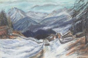 Winterliche Gebirgslandschaft Bei Hindelang by Otto Modersohn