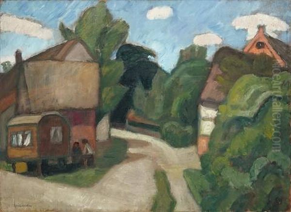 Dorfstrasse Mit Grossem Wagen (+ Composition, Verso) - view 1