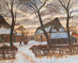 Fischerhuder Bauernhof Im Winter by Otto Modersohn